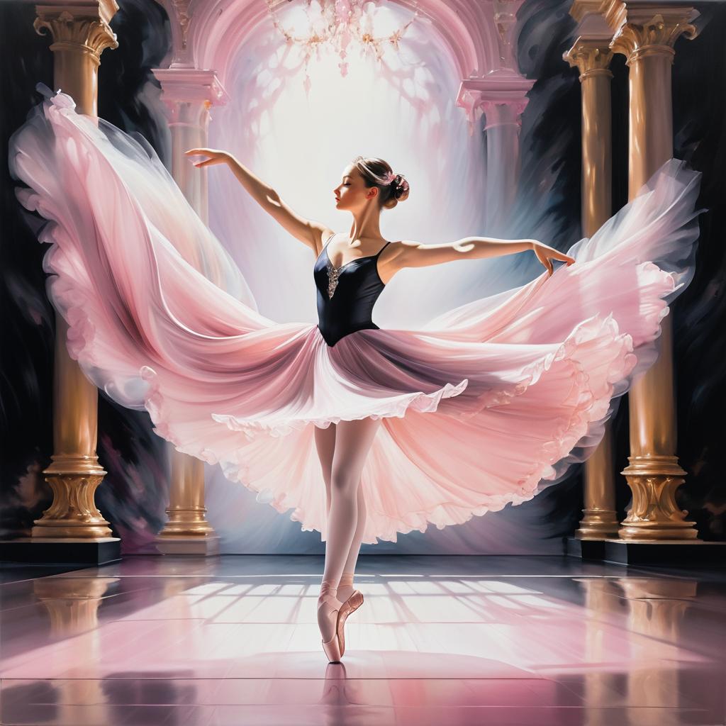 Elegant Ballerina in Romantic Realism