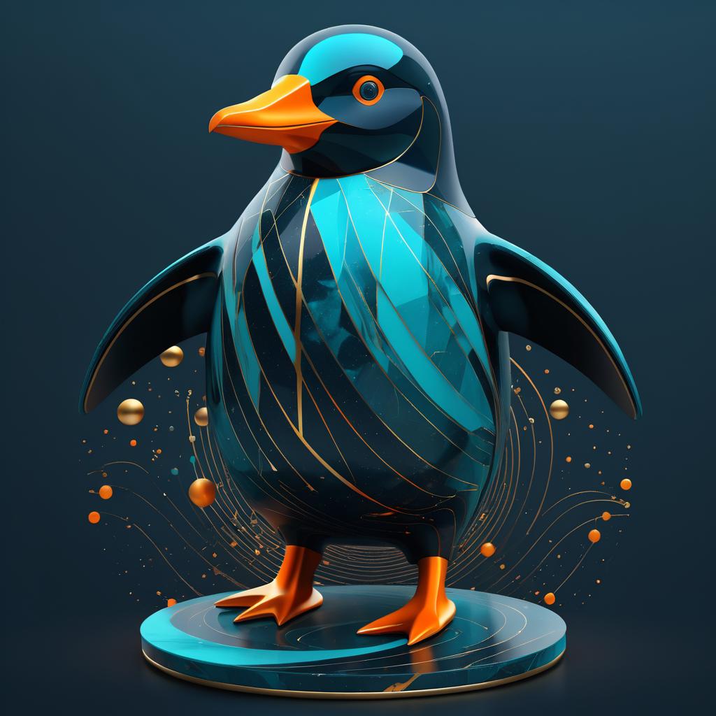 Cosmic Dance of Teal and Orange Penguins