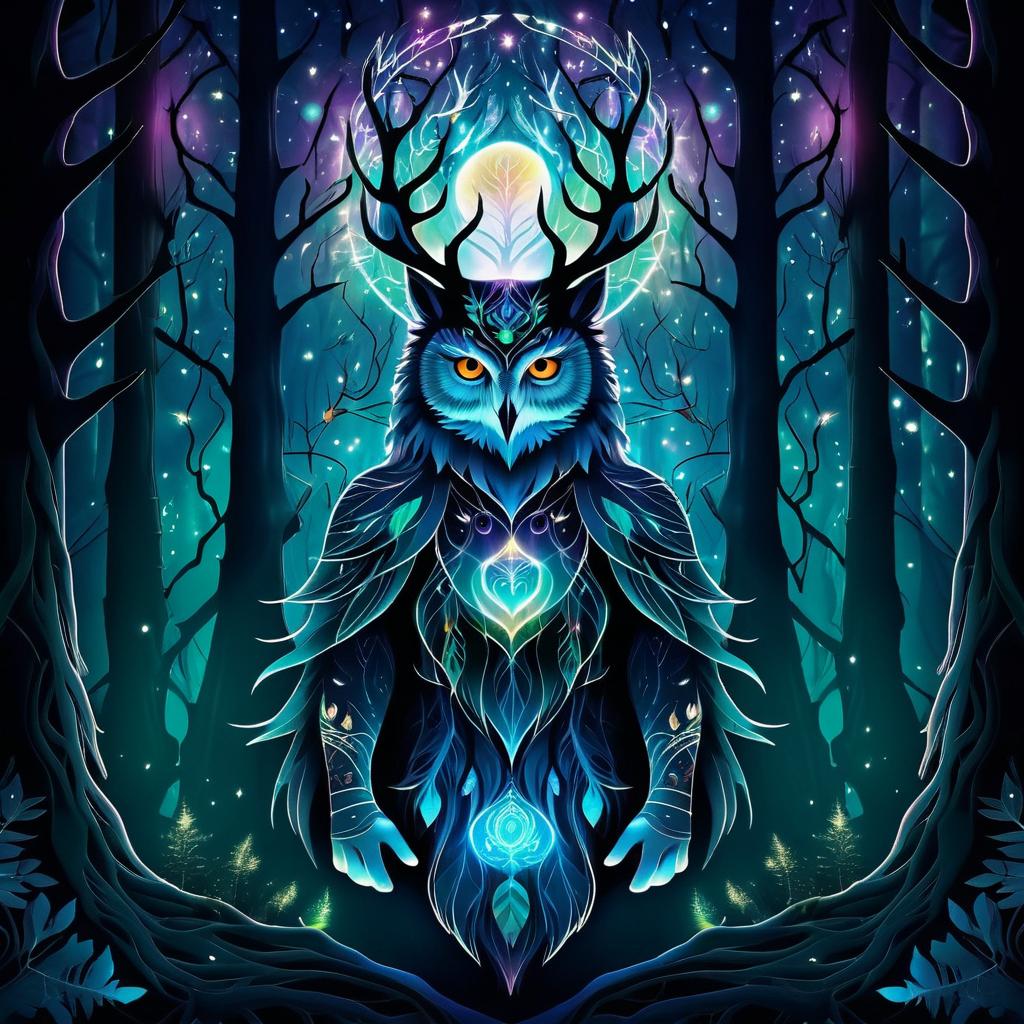 Enigmatic Forest Spirit at Night