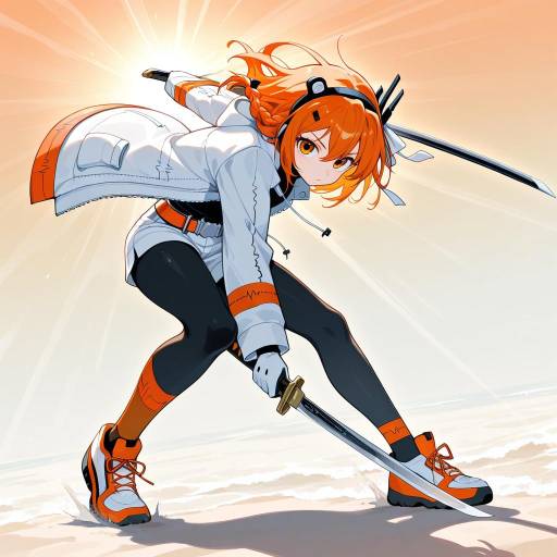 Dynamic Character on Sandy Beach Horizon