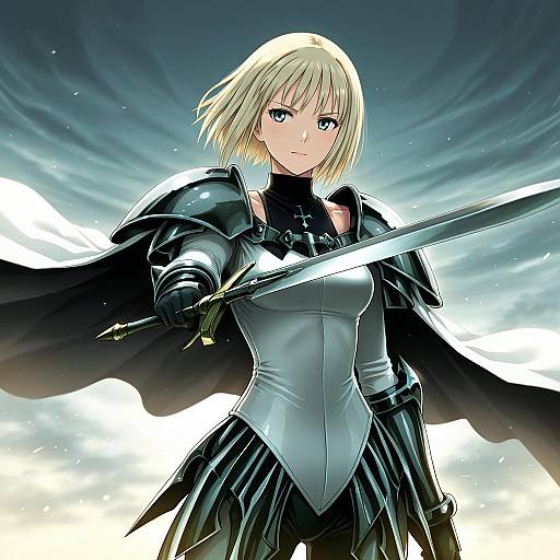 Illustration of Clare (claymore), claymore (series) in the style of Bullfalk
