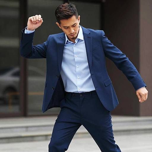 Urban Street Fashion in Dynamic Suit