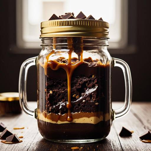 Floating Chocolate Brownie in Mason Jar