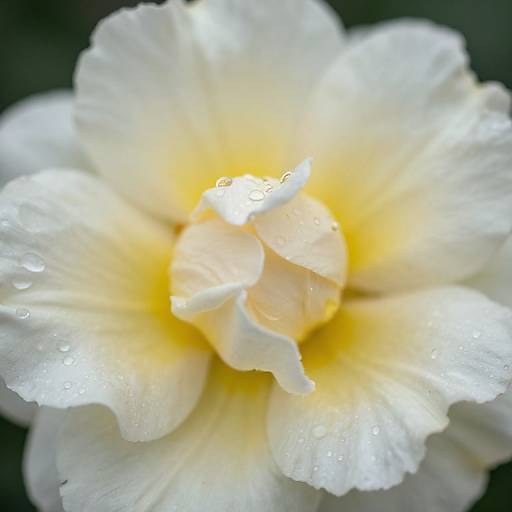Macro Blooming Flower with Dewdrops