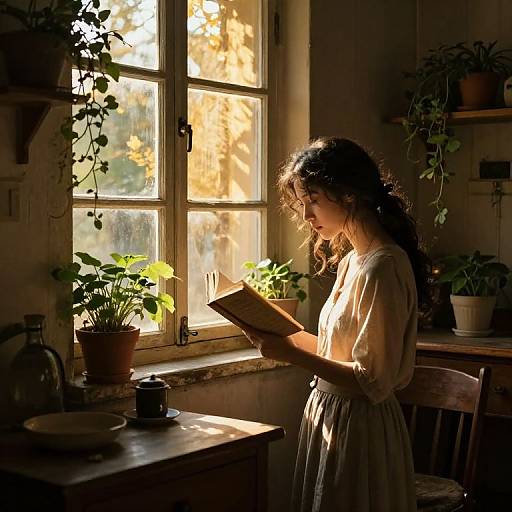 Cozy Reading by Rustic Window