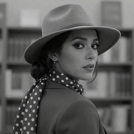 Moody Noir Portrait with Polka Scarf