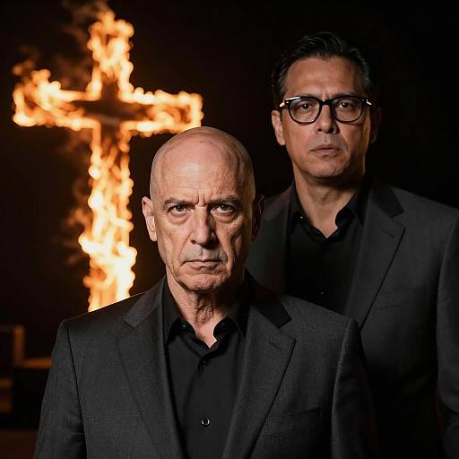 Dramatic Portrait of Two Men in Suits