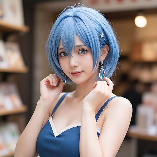 Elegant Woman Wearing Earrings