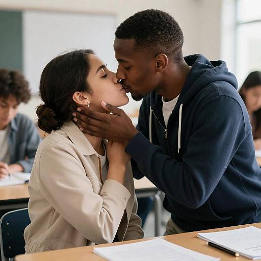 Intimate Classroom Moment of Love