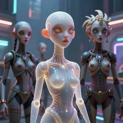 Provocative Neon Sci-Fi AI Art