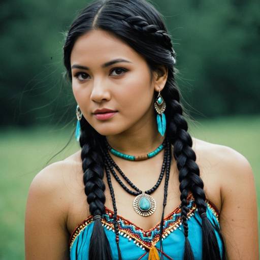 Realistic Pocahontas Costume Woman Portrait