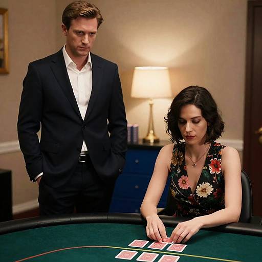 Intense Poker Game in Indoor Setting