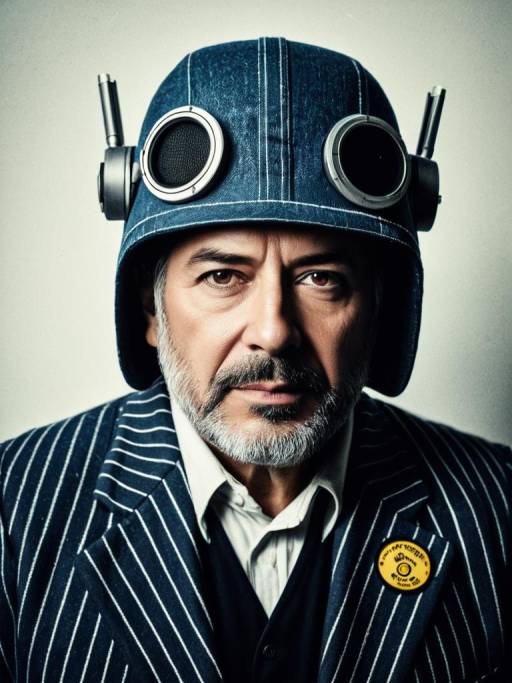 Man in Unique Cosplay Costume with Goggles Hat