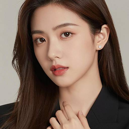 Close-Up Portrait of Woman with Diamond Earrings