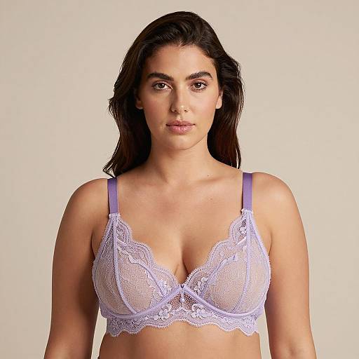 Elegant Portrait of Woman in Lavender Bra