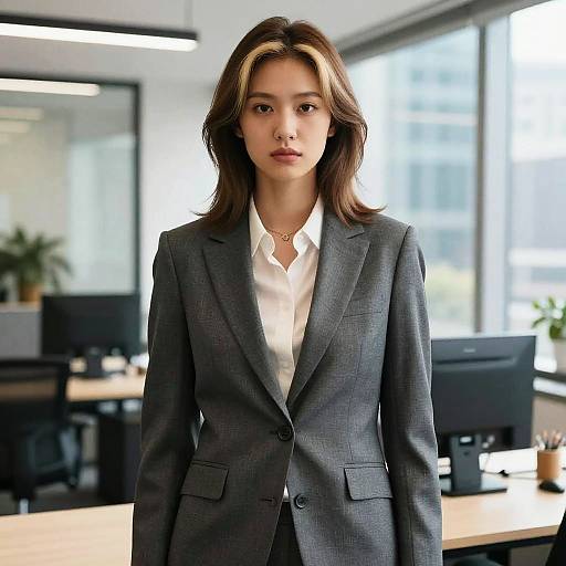 Two-Tone Hair Fashion Model