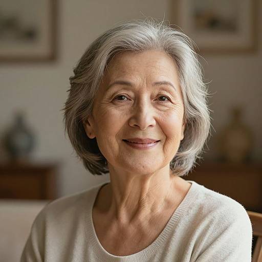 Radiant Elderly Woman's Gentle Smile