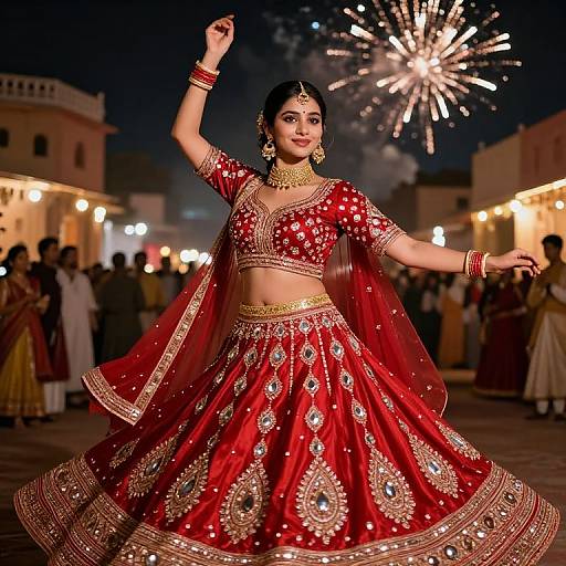 Glamorous Indian Girl in Festive Lehenga