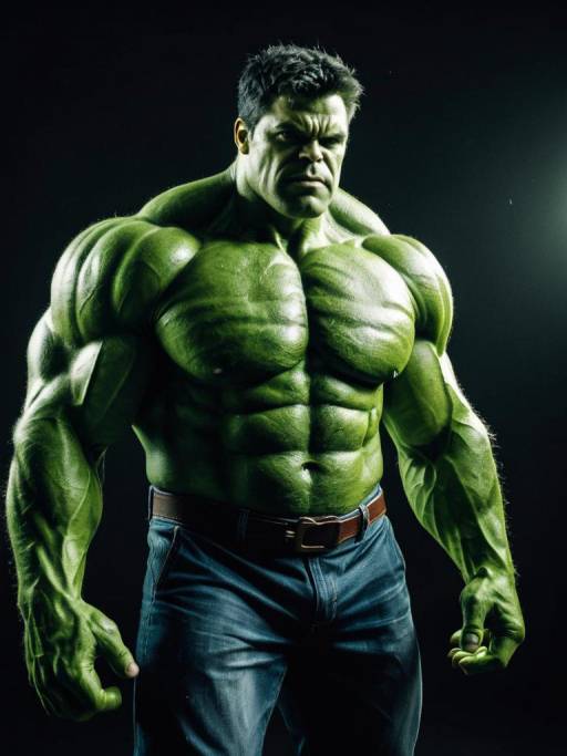 Man in Hulk Costume Studio Portrait