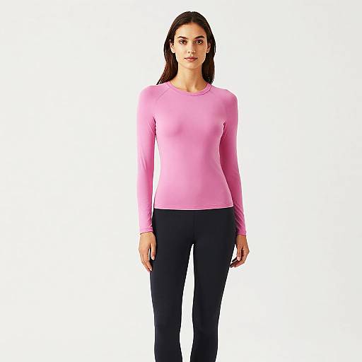 Woman in Pink Tunic and Leggings