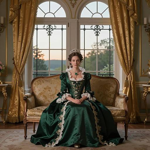 Elegant Noblewoman in Classical Interior