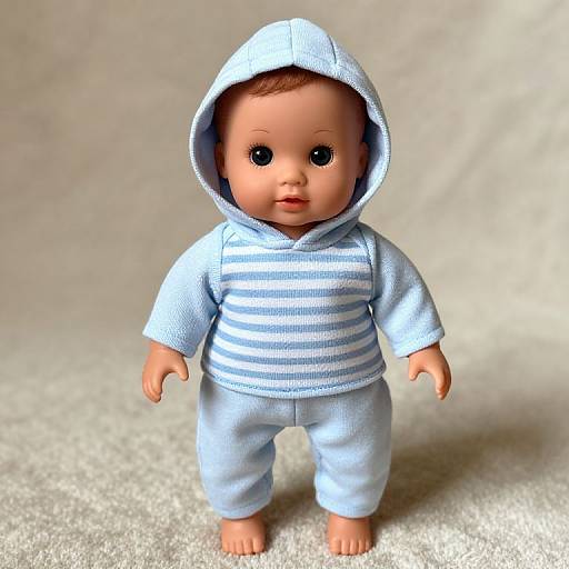 Baby Doll in Hoodie and Stripes