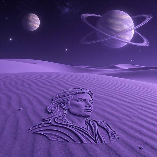 Engraved Purple Sand Dunes Universe