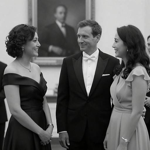 Elegant Trio in Formal Attire Portrait