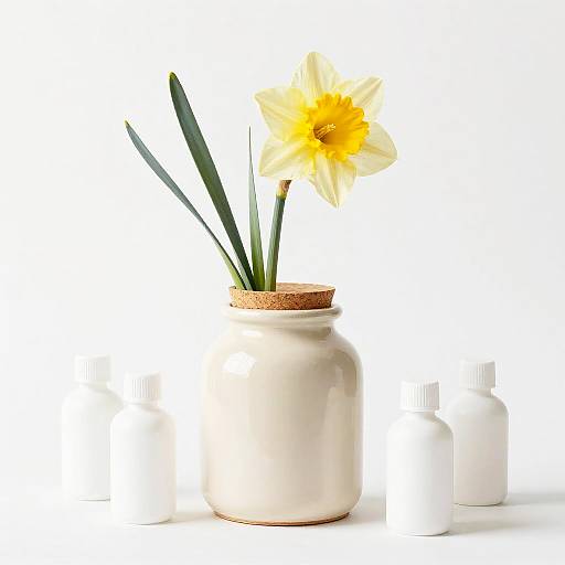 Pastel Ceramic Jar with Daffodil