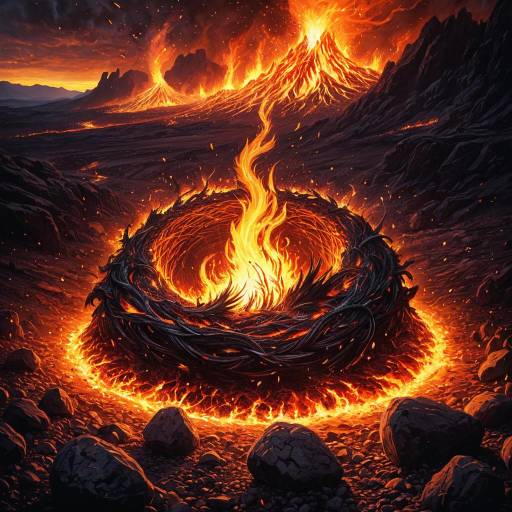 Inferno Phoenix Nest in Molten Landscape Inferno Phoenix Nest in Molten Landscape