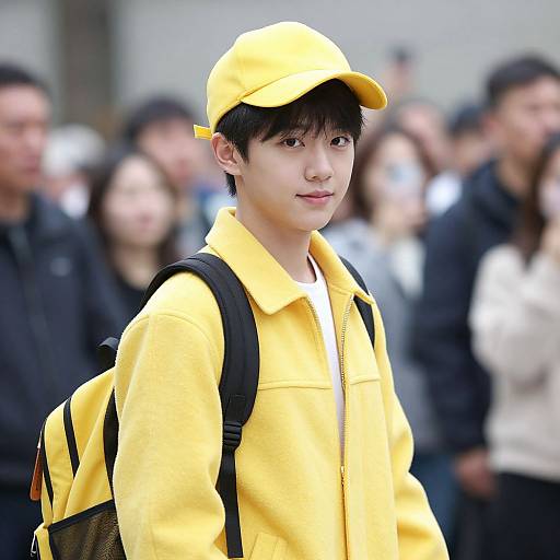 Realistic Portrait of Boy in Yellow Costume