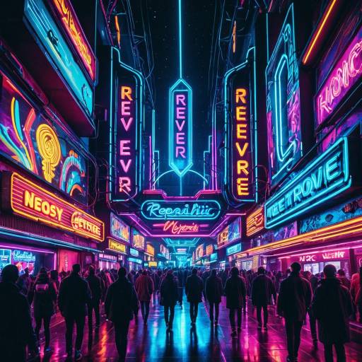 Futuristic Neon City Street at Night Futuristic Neon City Street at Night