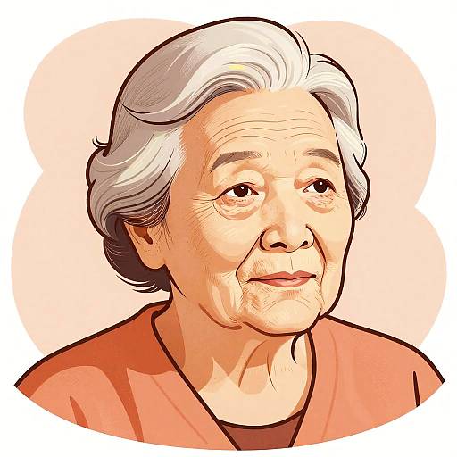 Elderly Woman Portrait Illustration