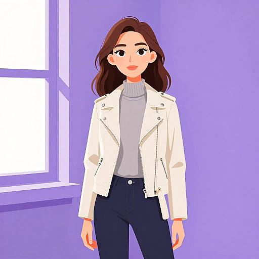 Young Woman in Casual Chic Outfit Indoors