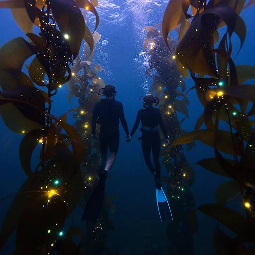 Glimmering Kelp Forest Night Dive