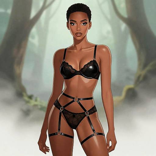 Avant-Garde Androgynous Lingerie Fashion Portrait