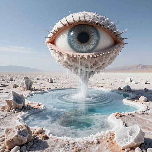 Surreal Desert of Floating Salt Crystals