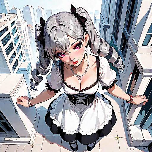 Cute Shy Girl in Satin Dress