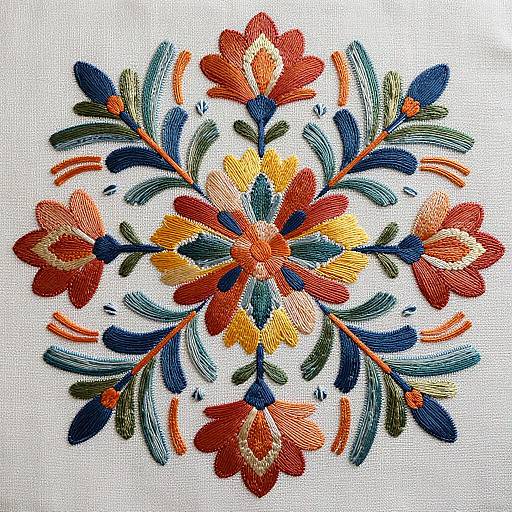 Intricate Floral Hand Embroidery Design