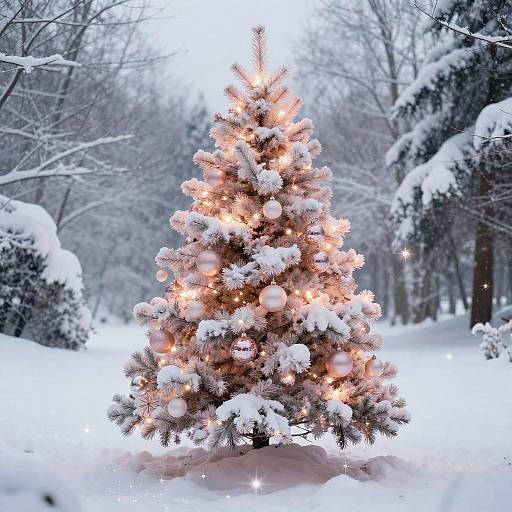 Enchanting Soft Blush Christmas Tree