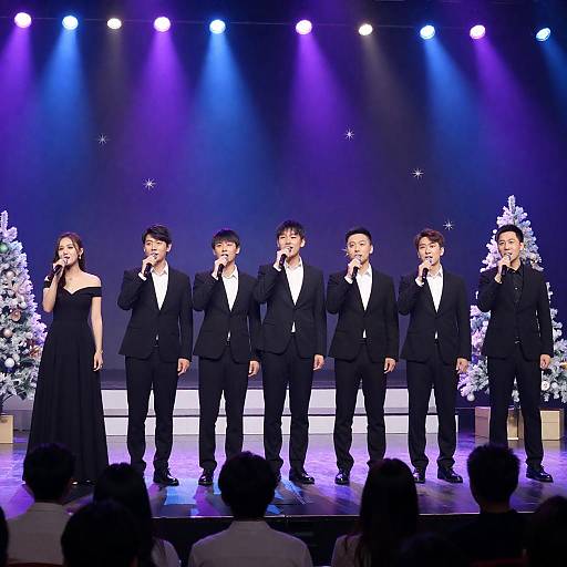 Dynamic Concert Scene with Singers on Stage