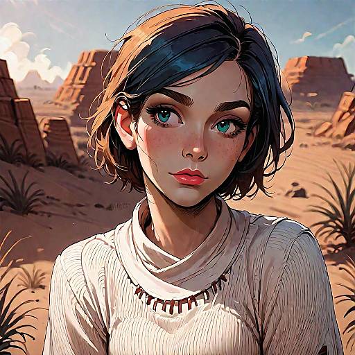 Solo Mid-Body Portrait in Desert