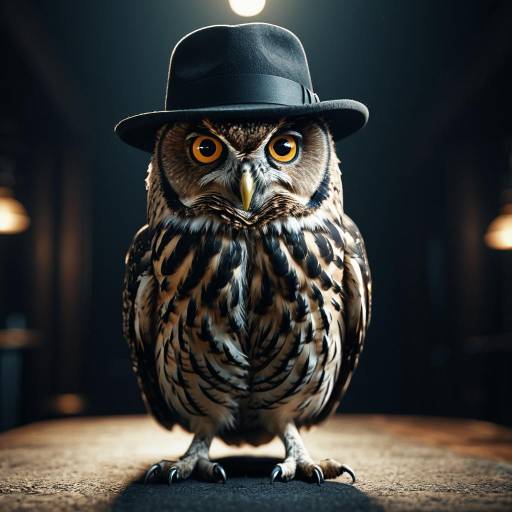 Owl Wearing Fedora Hat