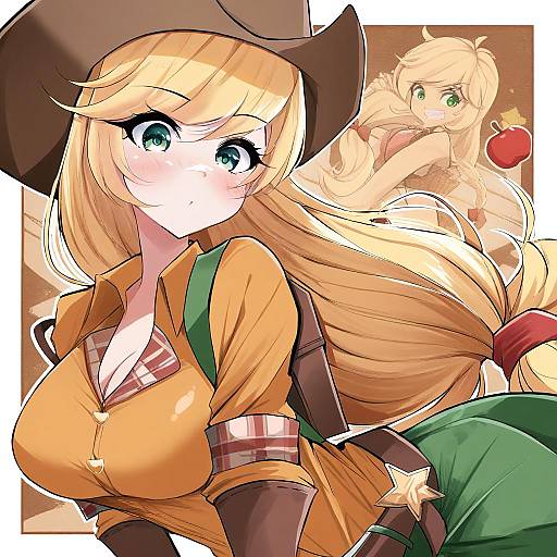 Illustration of Applejack, my little pony in the style of Ya-man