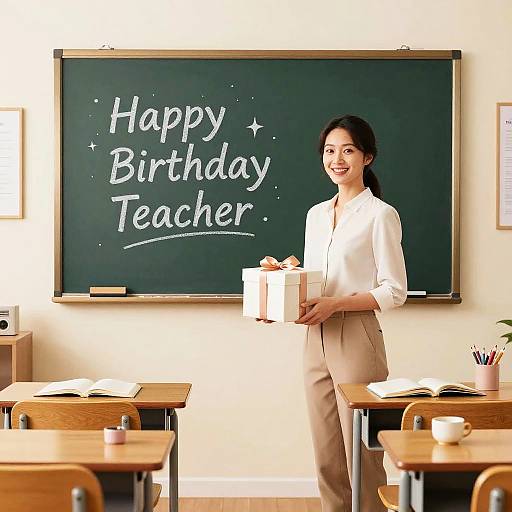 Elegant Teacher Birthday Celebration Scene