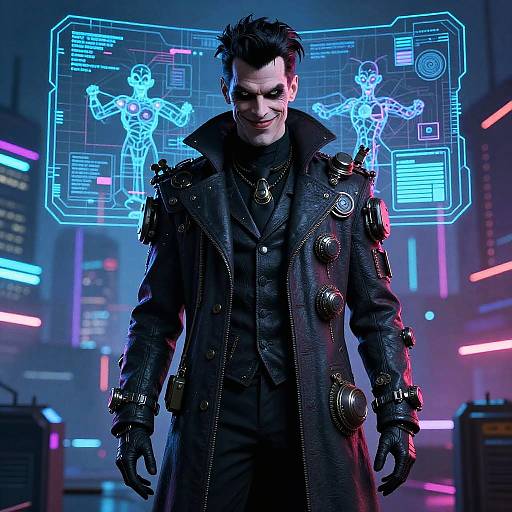 Cyberpunk Villain Mastermind Portrait