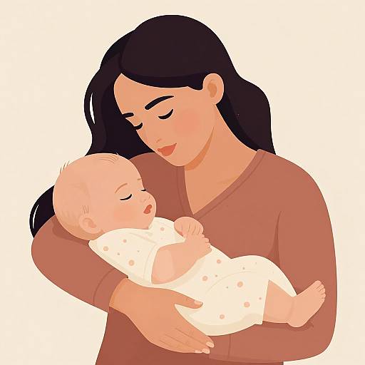 Vector Illustration of Mother and Baby