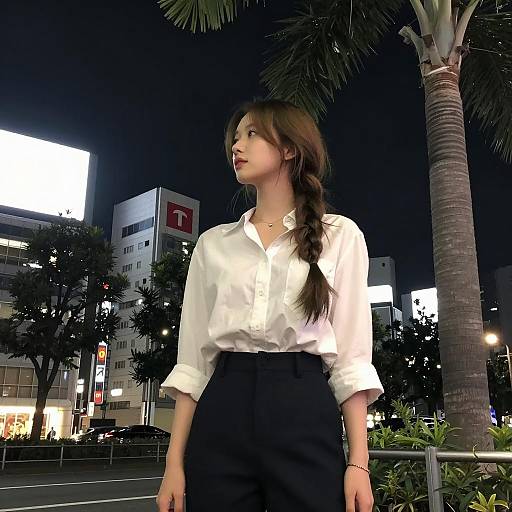 Nighttime Portrait of a Girl in Tokyo
