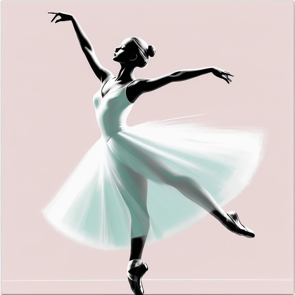 Elegant Ballerina in Minimalist Pastels