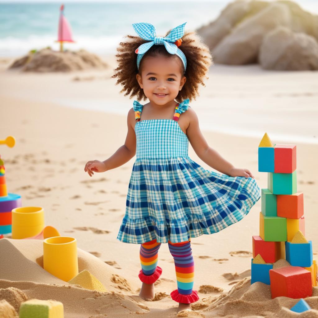 Playful Beach Day with Innocent Child